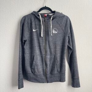 NIke Warriors Hoodie Light Jacket Grey Full Zip Women Size Small Pre-loved